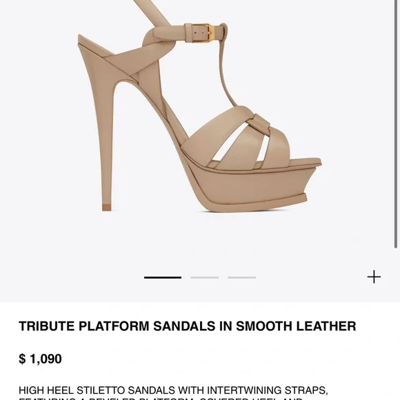 Brand New TRIBUTE PLATFORM SANDALS IN SMOOTH LEATHER - Picture 2 of 3